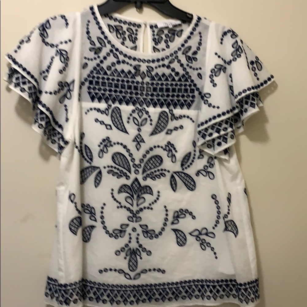 Parker embroidered cotton top size small